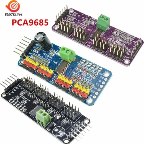 12-Bit 16 Channel PWM Servo Motor Driver I2C IIC PCA9685 driver module for Arduino Raspberry pi Robot servo shield driver board