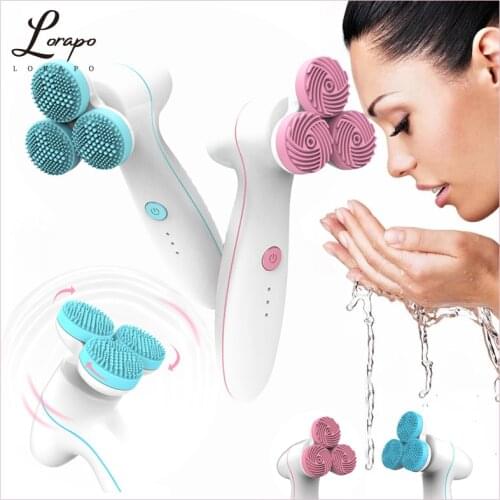 Electric Cleaning Brush Silicone Rotating Cleaning Brush Deep Cleansing Exfoliating Blackheads and Acne Facial Cleansing Brush