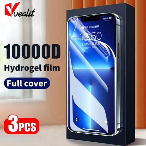 3Pcs Full Cover Hydrogel Film for iPhone 11 12 Pro XS Max Protective film on iPhone XR X 12 mini 6s 7 8 Plus Screen Protector