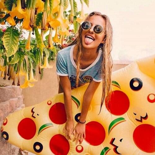 Giant Float Inflatable Pizza Slice Pool Float Swimming Pool Float Bed Sea Mattress Swimming Party Toy Water Toys