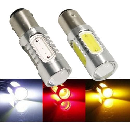 HYZHAUTO 1Pcs 1157 BAY15D P21/5W LED bulbs High Power COB 7.5W LED Car Brake Lights Parking Lamp Red White DC12V