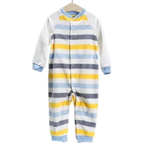 Baby pajimas infants girls pajamas toddler boys warm clothes body suits fleece boy girl stripe baby jumpsuit baby girl clothes