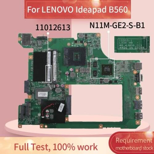 48.4JW06.011 Laptop motherboard For LENOVO B560 GT310M Notebook Mainboard 10203-1 LA56 48.4JW06.011 HM55 N11M-GE2-S-B1 DDR3