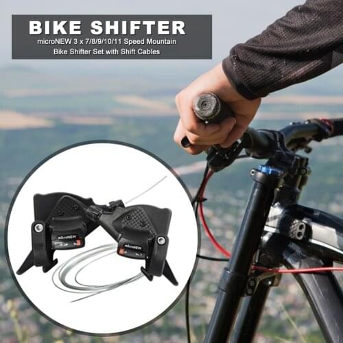 MTB Bike Shifter 3 x 7/8/9/10/11 Speed Gear Lever Set with Shift Cables Biking Portable Dustproof Cycling Parts for microNEW