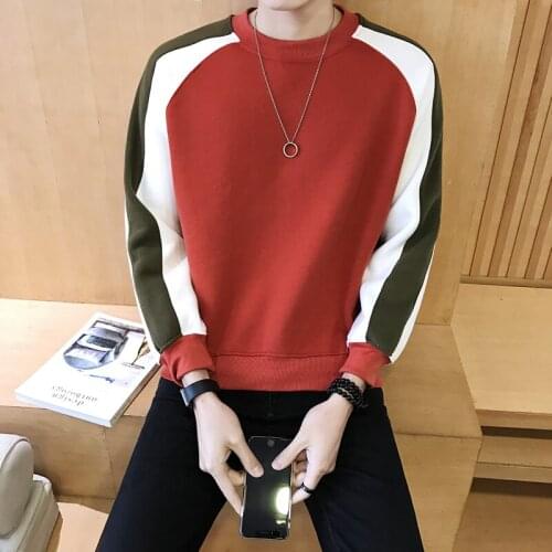 Long-Sleeved T-shirt Mens 2019 New Early Spring Mens Cool Youth Spring Loose Fashion Student Sweater Small Shirt