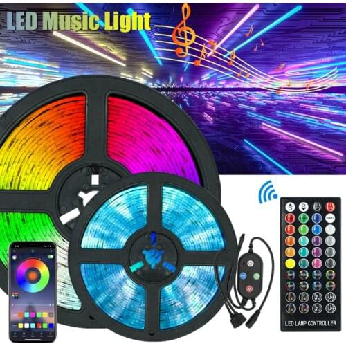 Music LED Light Strip KTV Decoration RGB Ribbon lighting RGB Waterproof Background Lamp 5m 10m Strips Bluetooth Remote Control