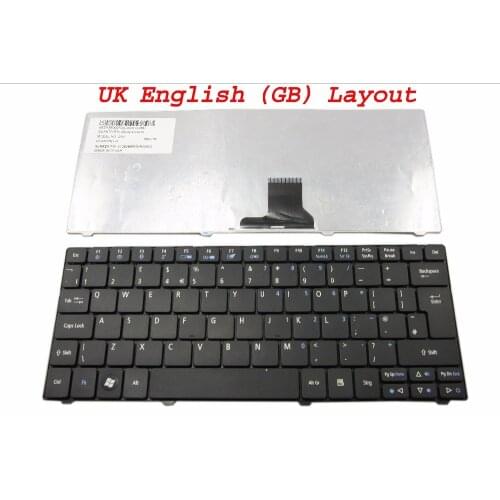 New Laptop keyboard for Acer Aspire one 751 751H 721 3935 3936 ZA3 1810T Black UK (GB) Version - 9Z.N3C82.10U