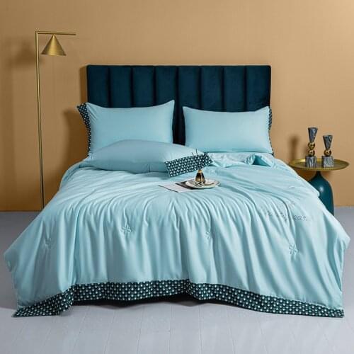 New Style Viscose Summer Blanket Solid Color Laceup Air Conditioner BlanketCool and Comfortable Summer Quilt Lunch Break Blanket