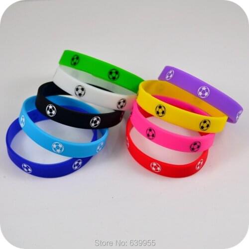 NEW 10x Football Soccer silicone bracelet bangle wristband Sport jewelry Part Gift
