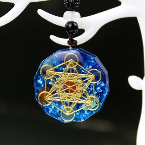 Orgone Pendant Rainbow Crystal Stones Chakra Reiki Healing Energy Generator EMF Radiation Protection Orgonite Necklace