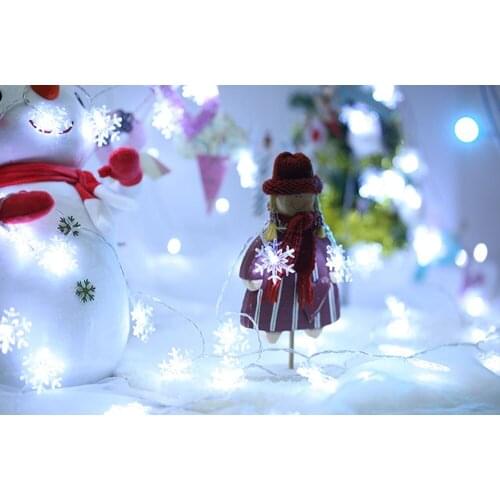 Holiday Lighting 3M 20LED Snowflake Home Xmas Decoration Christmas Lights Outdoor Waterproof Fairy Curtain String Lamp