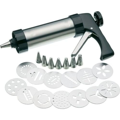 Cookie Press Maker Biscuit Gun Icing Decorating Gun Sets Stainless Steel Disc Shapes Cookie Kits Dessert Cake Decoration Tools