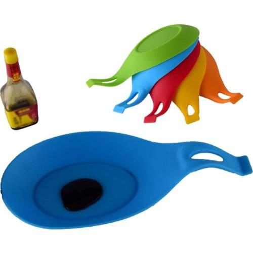 Silicone Insulation Spoon Rest Heat Resistant Placemat Drink Glass Coaster Tray Spoon Pad Eat Mat Pot Holder Kitchen Accessories