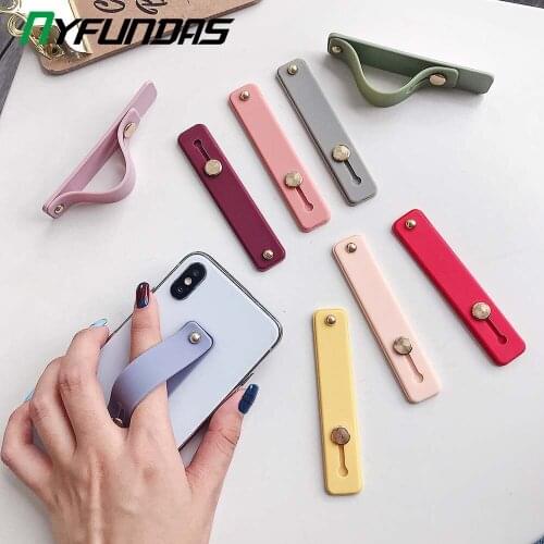 Wrist Finger Strap Silicone Phone Holder Universal Band Strap Stand For Iphone 11 Pro Max Samsung Huawei Xiaomi Cellphone Bracke