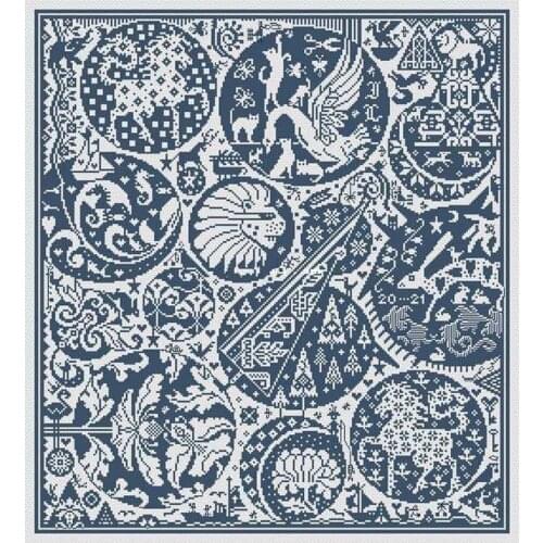 -Totem Six 55-60 Counted Cross Stitch 11CT 14CT 18CT Cross Stitch Kits Embroidery Needlework Sets