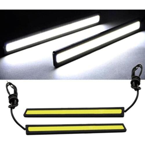 Universal 17cm DRL LED Panel COB Strip Car Daytime Running Blue White Light Waterproof Auto Lamp Signal Bulb