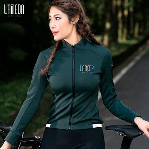 LAMEDA Cycling Clothes Men Women Autumn Winter Jersey Elastic Windproof Fleece Warm Long-sleeved Road Mountain Bike Jacket Top