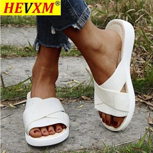 Womens Summer Sandals Ladies Knitting Comfort Footwear Female Solid Casual Home Outdoors Flats Shoes Woman Fahsion 2021