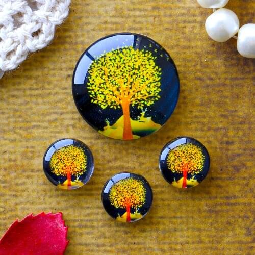 12mm 25mm 14mm 16mm 18mm 20mm Photo Glass Cabochons Round Cameo Set Handmade Settings Tree 01