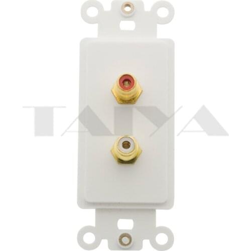 2 RCA AV with female to female connector Wall plate support free design