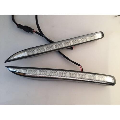 2PCS 12V ABS LED DRL Daytime Running Lights With Turnning Yellow Signal headlamp For Renault Koleos 2011 2012 2013 2014
