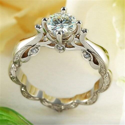 2020 Vintage Rhinestones Zircon Women Rings Bride Engagement Wedding Band Anniversary Gift Fashion Jewelry Accessories