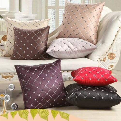 45x45cm/17.72x17.72" Plaid Cushion Cover Cotton Linen Decorative Throw Pillow Cover Seat Sofa Embrace Pillow Case Home Decor