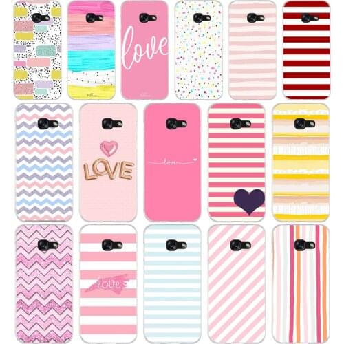 109AA Stripes Soft Silicone Tpu Cover phone Case for Samsung A3 A5 A7 A8 2016 2017 2018 A50