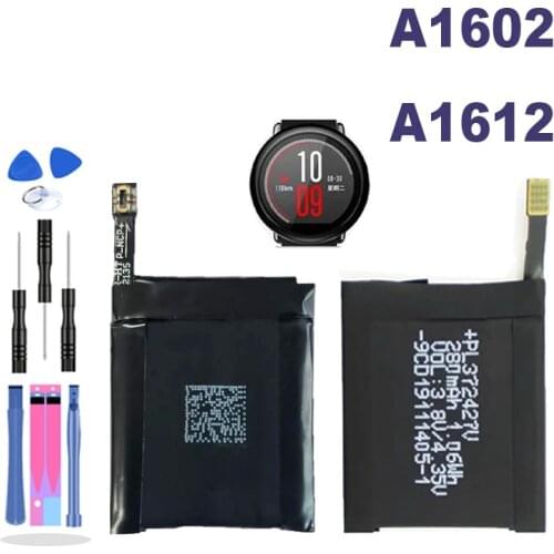 PL372427V 280mAh For Huami AMAZFIT sports watch A1602 A1612 battery, A1602 A1612 battery replacement