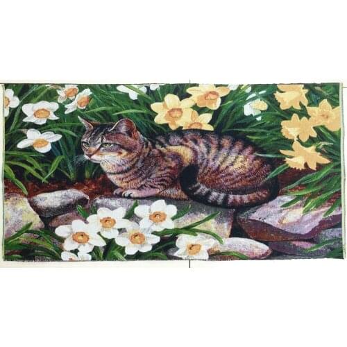 Free shipping whole sale DIY picture hanging Lovely Cat wall arts tapestries,oil-painting-like style and washable picture