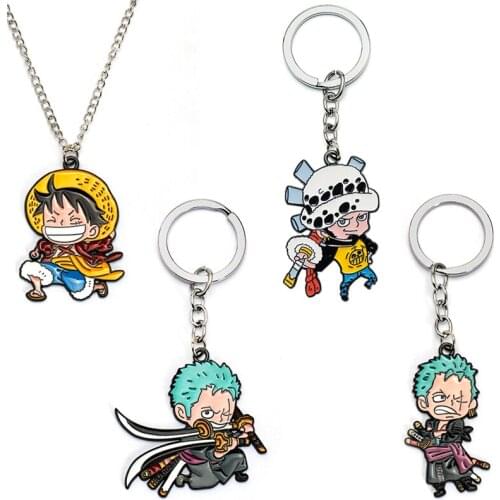 2021 Creative Metal Keychain One Piece Hat character Pendant Car Keyring For Men Women Kid Gift Jewelry Couple Key Ring