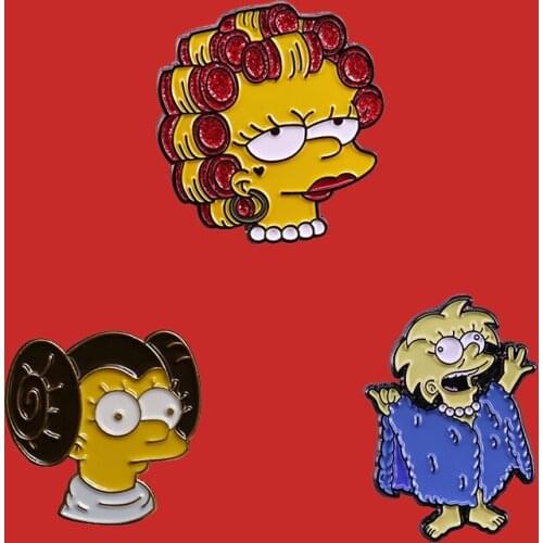 Cute Lisa Brooches favorite cartoon girl Badge Sassy Girl Princess Lizard Queen Enamel Pin Gift