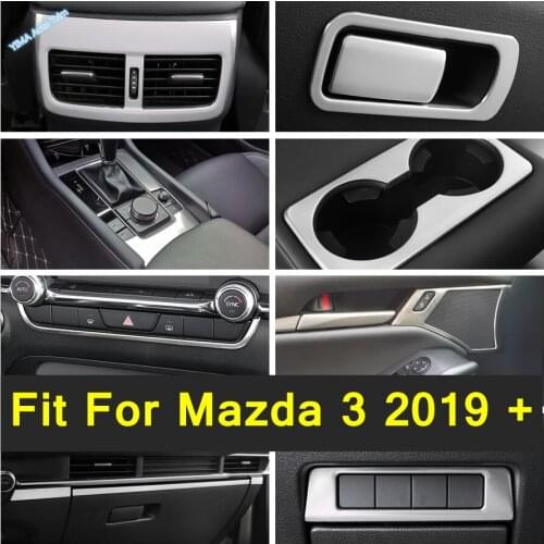Transmission / Glove Box Sequins / Instrument / Headlamp & Anti-Slip Switch Cover Trim Silver Interior For Mazda 3 2019 - 2021