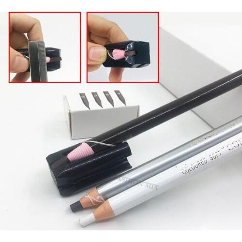 Black 4 in1 Eyebrow Pencil Sharpener Multifunctional Tools for Permanent Makeup Eyebrow Lip Liner Eyeliner Pencil Tattoo Supply