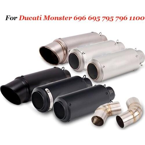 For Ducati Monster 696 695 795 796 1100 Motorcycle Exhaust Escape Muffler Left Right Sides Pipe Modified Middle Mid Link Tube