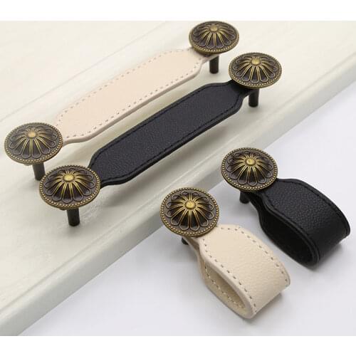 DRELD Leather Handle Bag Handle Drawer Cabinet Pull Knob Door Belt Furniture Handle Handbags Luggage Suitcase Accessories