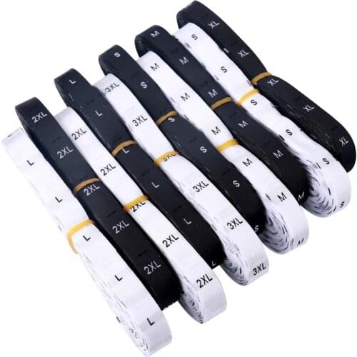 Stock Rolled Damask Size Labels For Clothing Size Fabric Sewing Label For Clothes Month Tags Xs S M L Xl Xxl Xxxl Size Age Tag