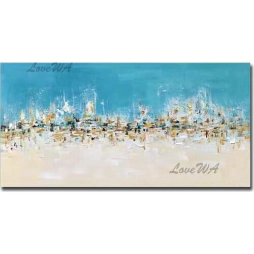 Free Shipping Blue Texture Abstract Oil Painting Handmade Canvas Wall Art Picture Paintings Fine Art For Living Room Home Decor