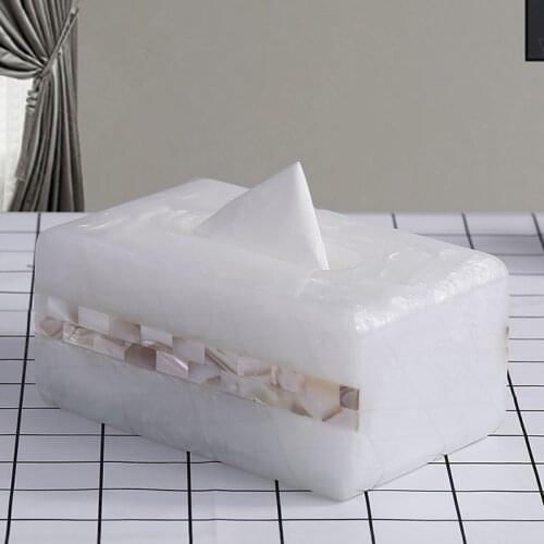 Natural Shell Tissue Box Creativity Western Restaurant Napkin Organizer Living Room Desktop Paper Boxes European Home Decoration