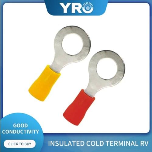 European style RV5.5-12 round cold-pressed terminal, pre-insulated copper nose, RVO type crimping lug lug 200PCS