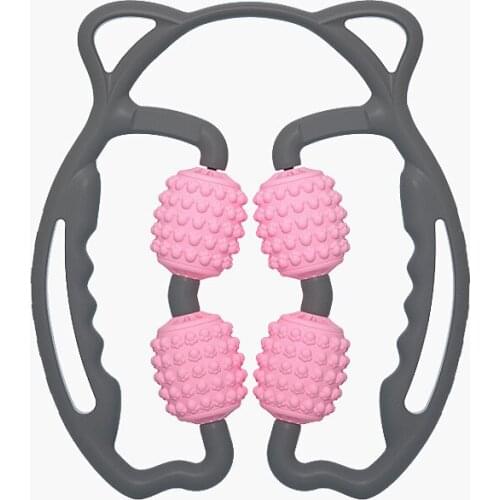 Fitness U Shape Trigger Point Massage Roller Cute Cats Claw Massager Yoga Loop Leg 4 Wheels Beautiful Leg Shaping 3D Massager