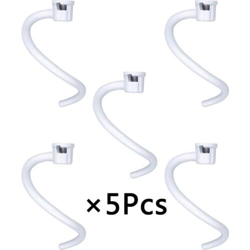 5Pcs Spiral Coated Metal Dough Hook Spare Replacement Parts For Kitchenaid KNS256CDH Stand Mixer Bowl-Lift 4KG25H KG25H KG25G