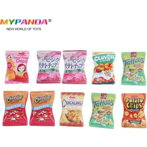 10PCS Mini Simulation Potato Chips Miniature Dollhouse Snacks Food For Doll Kitchen Accessories Toy Random Color
