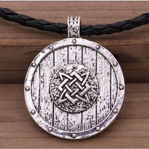 Man Pendant Necklace Slavic Kolovrat Symbol Amulet And Talisman Vintage Jewelry