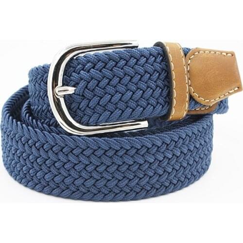 Hongmioo Elastic Woven Braid Blue Mens Belt Band Trouser Pants Mens Belts Jeans 110cm and120cm
