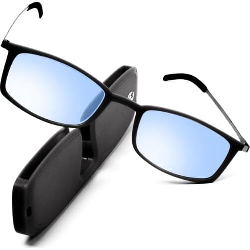 Portable Metal Frame Anti-blue Light Reading Glsses Men with Case Ultra Light Presbyopic Glasses Spring Hinge Women TR90 Gafas