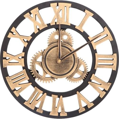 Industrial Gear Wall Clock Decorative Wall Clock Industrial Style Wall Clock (30cm 40cm Golden Shipment without Battery)
