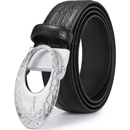 Ciartuar Leather Belt Genuine Leather Belt Designer Belt Casual High Quality Smooth Buckle Business Leather Belts for Jeans Gift