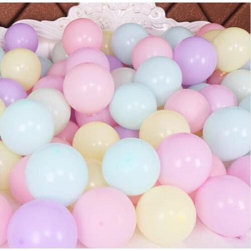 100pcs 10inch 2.3g Latex Helium Balloons Macaron Seven Colors Wedding Balls Baby Girl Boy Birthday Party Valentines Day Decor
