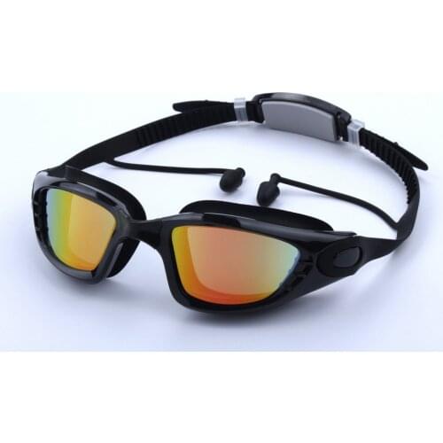 Silicone Swimming Goggles Professional Anti-fog Adjustable Glasses Adjustable UV Protection Swim Eyewear Waterproof Pool Earplug